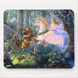 unicorn fairy pan mouse mat