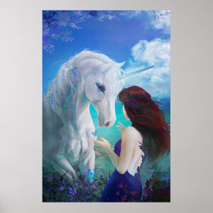 Unicorn Fairy Tale Fantasy Art Poster