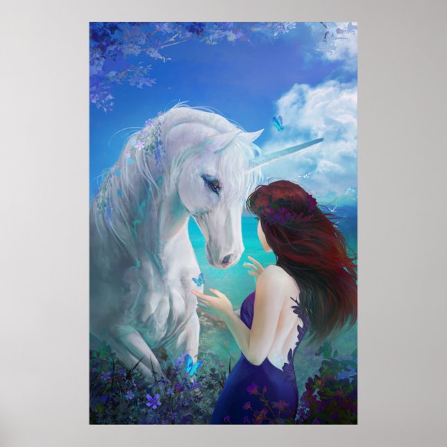 Unicorn Fairy Tale Fantasy Art Poster (Front)