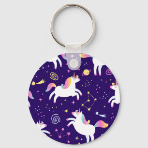 Unicorn Fan Club pattern Key Ring