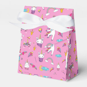 Unicorn Fan Club pattern Pink Favour Box