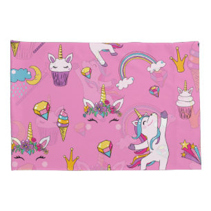 Unicorn Fan Club pattern Pink         Pillowcase