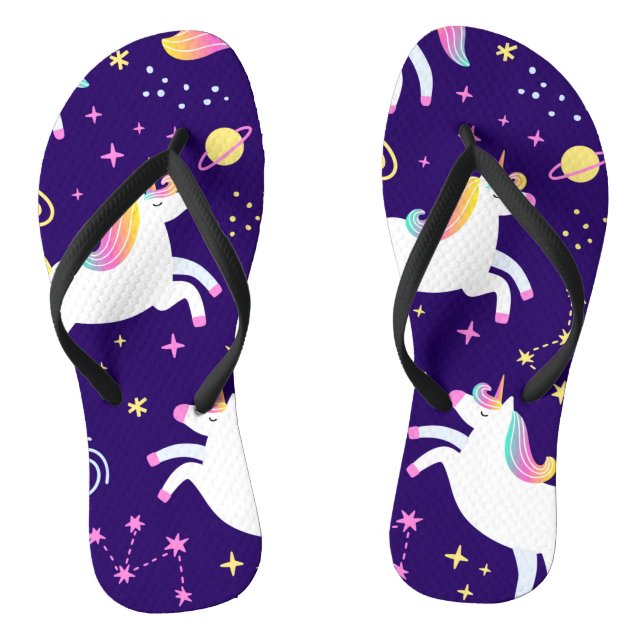 Unicorn Fan Club pattern Wrapping Paper  Flip Flops (Footbed)