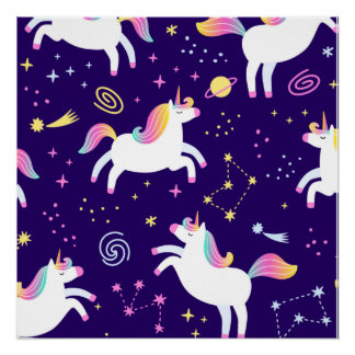Unicorn Fan Club pattern Wrapping Paper  Poster