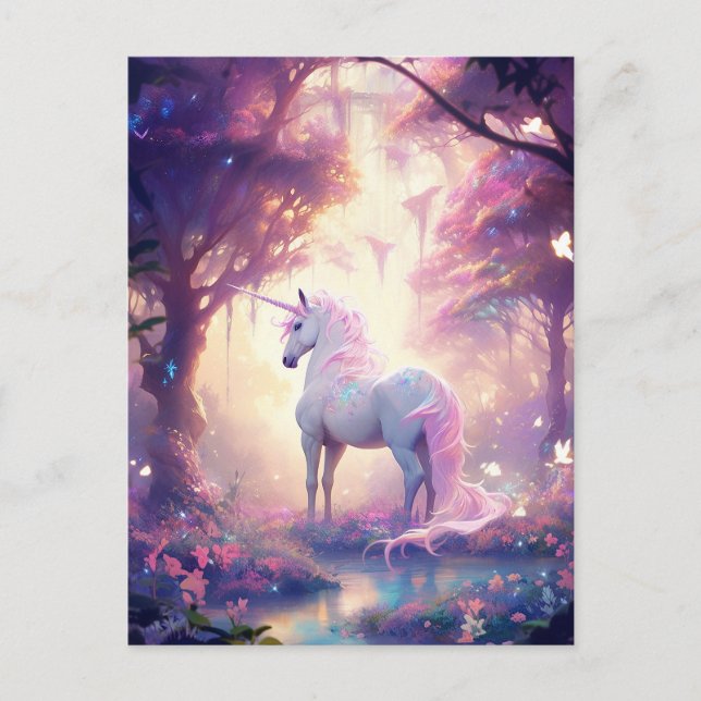 Unicorn Fantasy Art Postcard (Front)