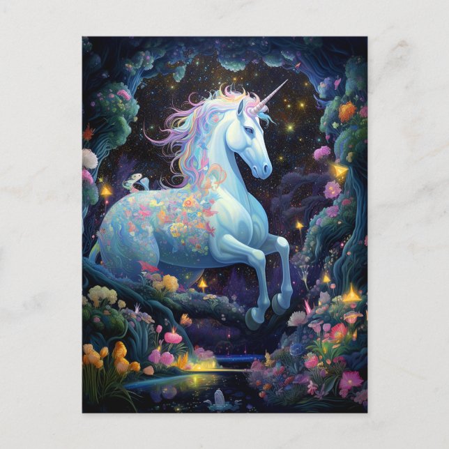 Unicorn Fantasy Art Postcard (Front)