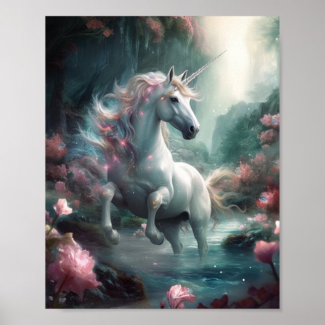 Unicorn Fantasy Art Poster (Front)