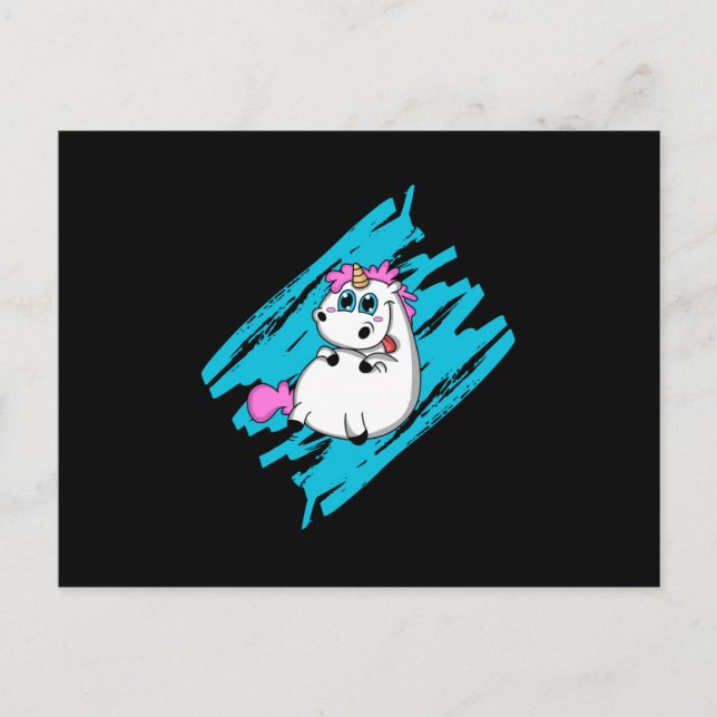 Unicorn Fantasy Cute Animals Funny Rainbow Gift Postcard (Front)