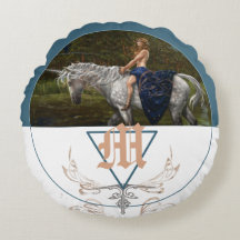 Unicorn fantasy illustration monogram