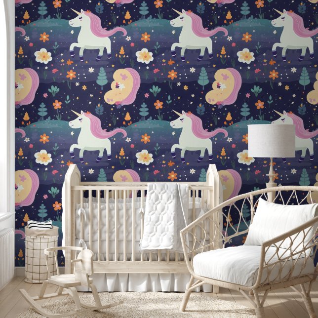 Unicorn Fantasy Pattern Wallpaper (Kids)