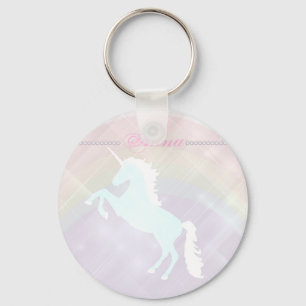 unicorn fantasy pink and purple key ring
