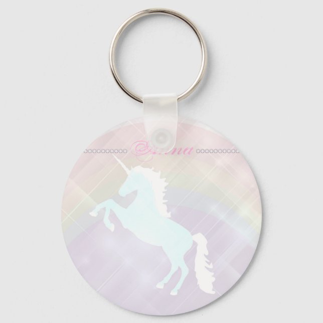 unicorn fantasy pink and purple key ring (Front)