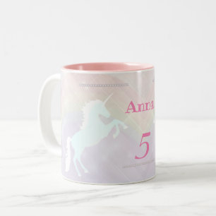 unicorn fantasy pink and purple Two-Tone coffee mug