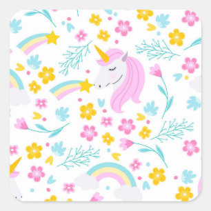 Unicorn Fantasy Square Sticker