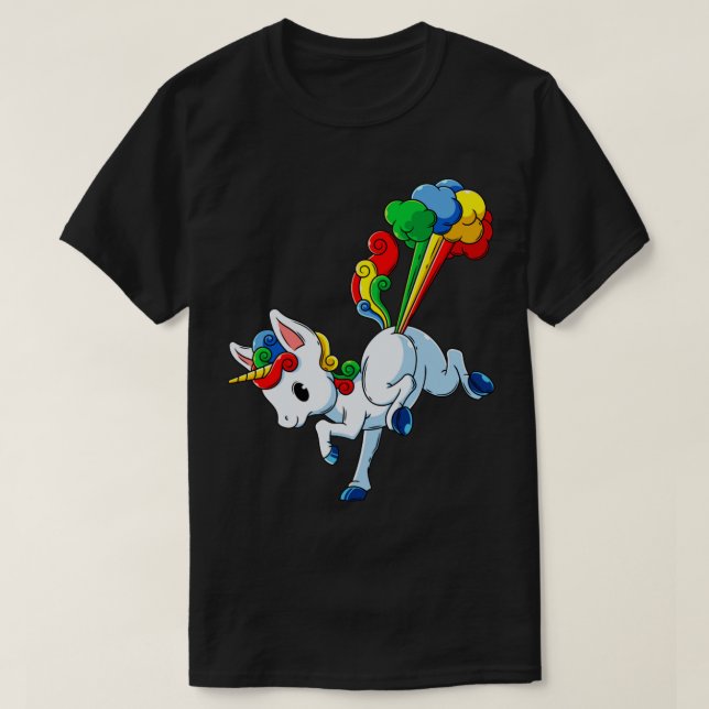Unicorn Fart Rainbow Magical Fart Unicorn Girls Wo T-Shirt (Design Front)