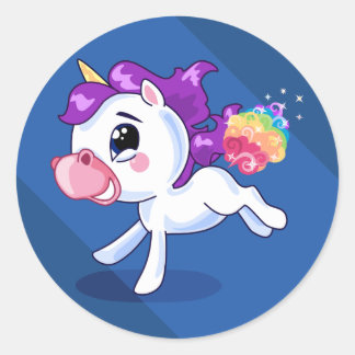 Unicorn Farts Classic Round Sticker