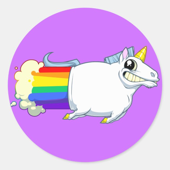 Unicorn Farts Sticker (reversed) (Front)