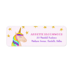 Unicorn Faux Gold Glitter Stars Birthday