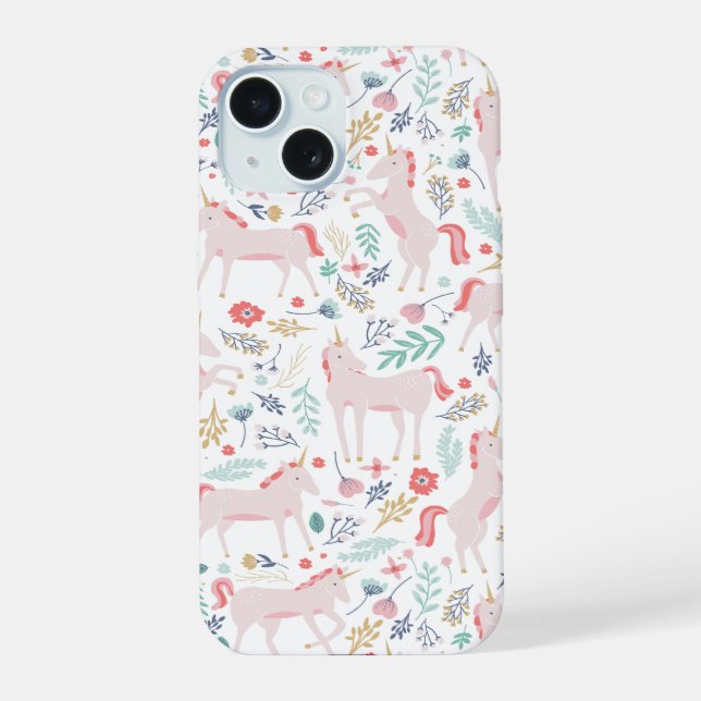 Unicorn Fields iPhone 15 Case (Back)