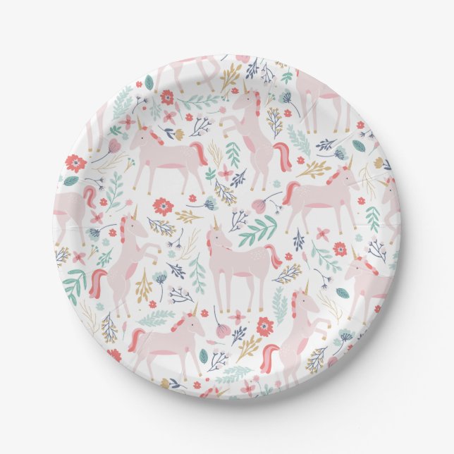 Unicorn Fields Paper Plate (Front)