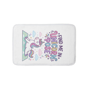Unicorn Find Me in Unicorn Pose Print Ready POD Ar Bath Mat