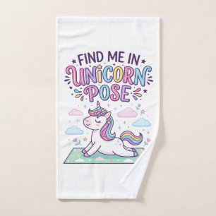 Unicorn Find Me in Unicorn Pose Print Ready POD Ar Hand Towel