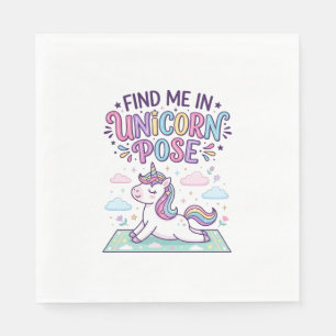 Unicorn Find Me in Unicorn Pose Print Ready POD Ar Napkin