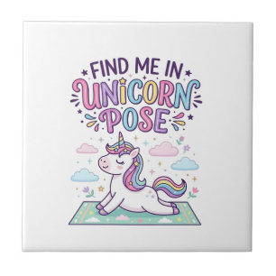Unicorn Find Me in Unicorn Pose Print Ready POD Ar Tile