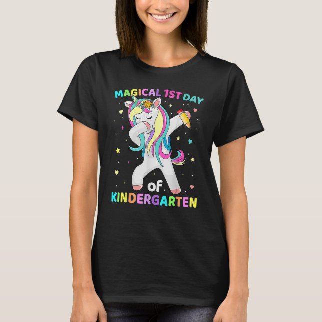 Unicorn First Day Of School  Back To Girls T-Shirt (Front)