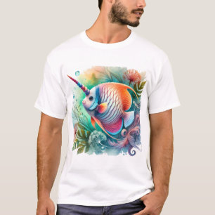 Unicorn Fish 170724AREF117 - Watercolor T-Shirt