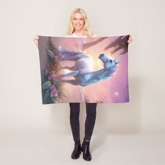 Unicorn Fleece Blanket, 30"x40" (In Situ)