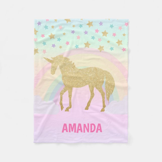 Unicorn Fleece Blanket, Small (Front)