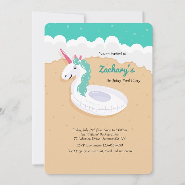 Unicorn Float Invitation (Front)