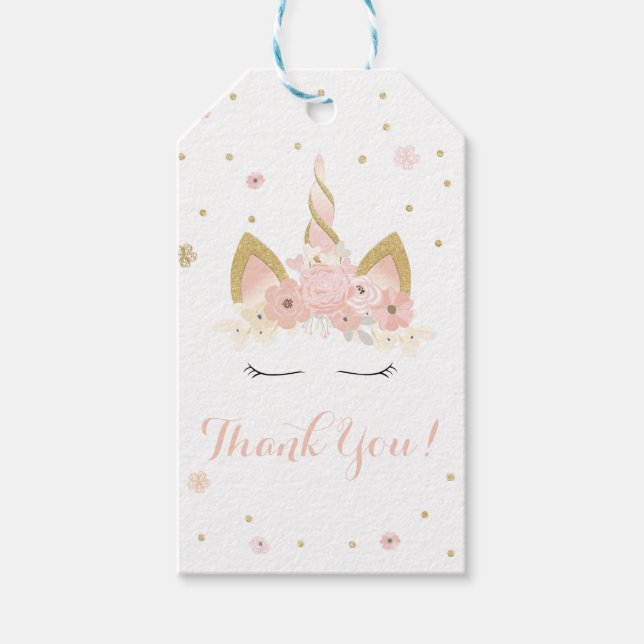 Unicorn Floral Gift Tag (Front)
