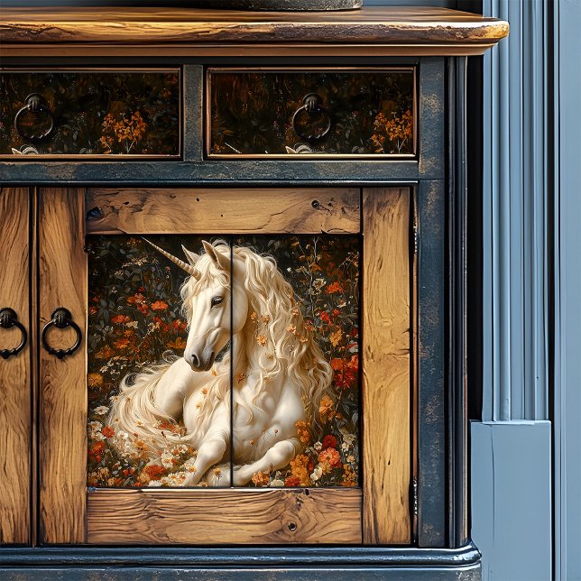 Unicorn Floral Meadow Fantasy Art Upcycling Tissue Paper (Creator Uploaded)