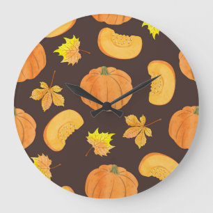 Unicorn Floral Ornament: Seamless Pattern Large Clock