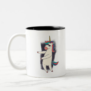 Unicorn Floss Dance Two-Tone Coffee Mug
