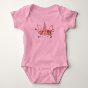 Unicorn Flower Crown Print Toddler T-shirt Baby Bodysuit