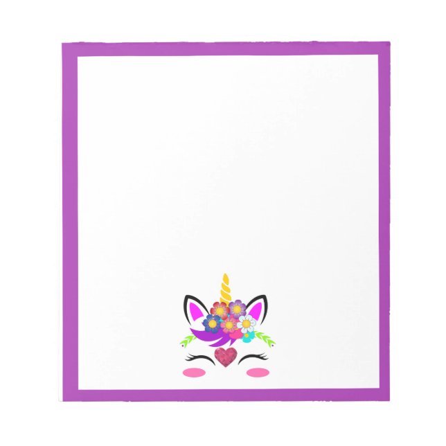 Unicorn Flower Notepad (Front)