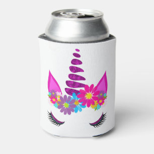 Unicorn Flowery Super Cute Girly Can Cooler