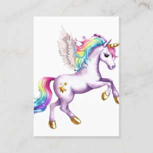 Unicorn Flying Watercolor Business Card