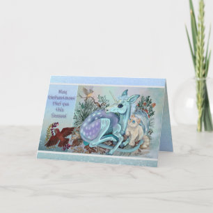 Unicorn Foal Cosy Cuddles Folded Holiday Card
