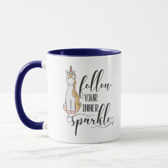 Unicorn Follow Your Inner Sparkle (Colour) Party Mug (Left)