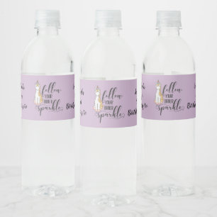 Unicorn Follow Your Inner Sparkle (Colour) Party Water Bottle Label