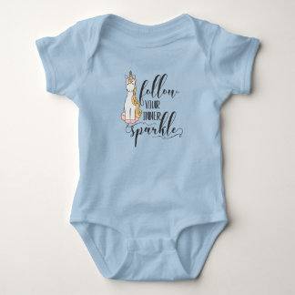 Unicorn Follow Your Inner Sparkle Party Favour Baby Bodysuit