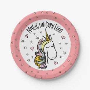 Unicorn Food Birthday Party Paper Plate