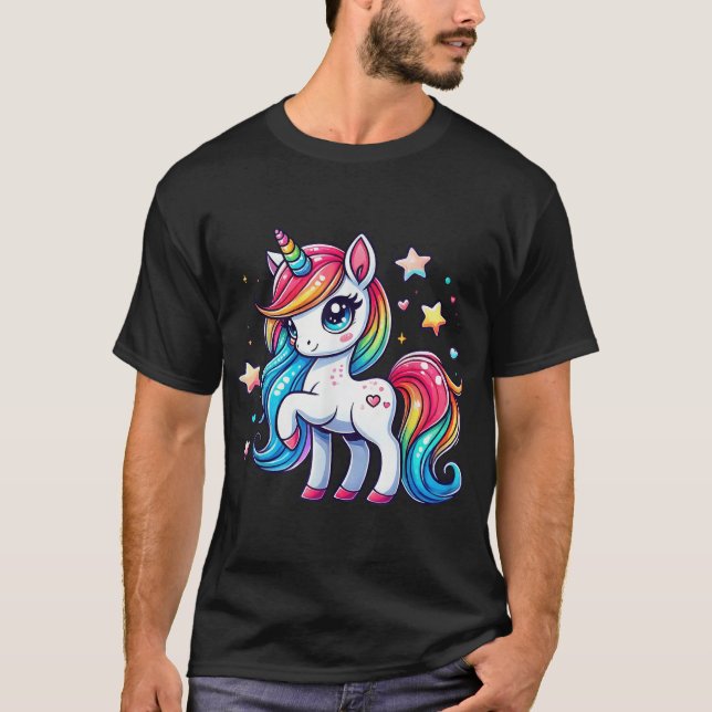 Unicorn For Girls Rainbow Magical Unicorn  T-Shirt (Front)