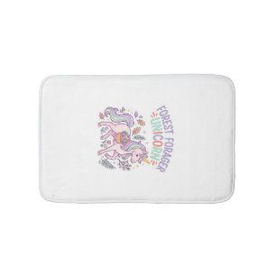 Unicorn Forest Forager Unicorn Graphic Design Whit Bath Mat