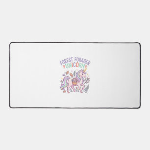 Unicorn Forest Forager Unicorn Graphic Design Whit Desk Mat