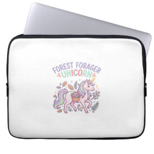 Unicorn Forest Forager Unicorn Graphic Design Whit Laptop Sleeve